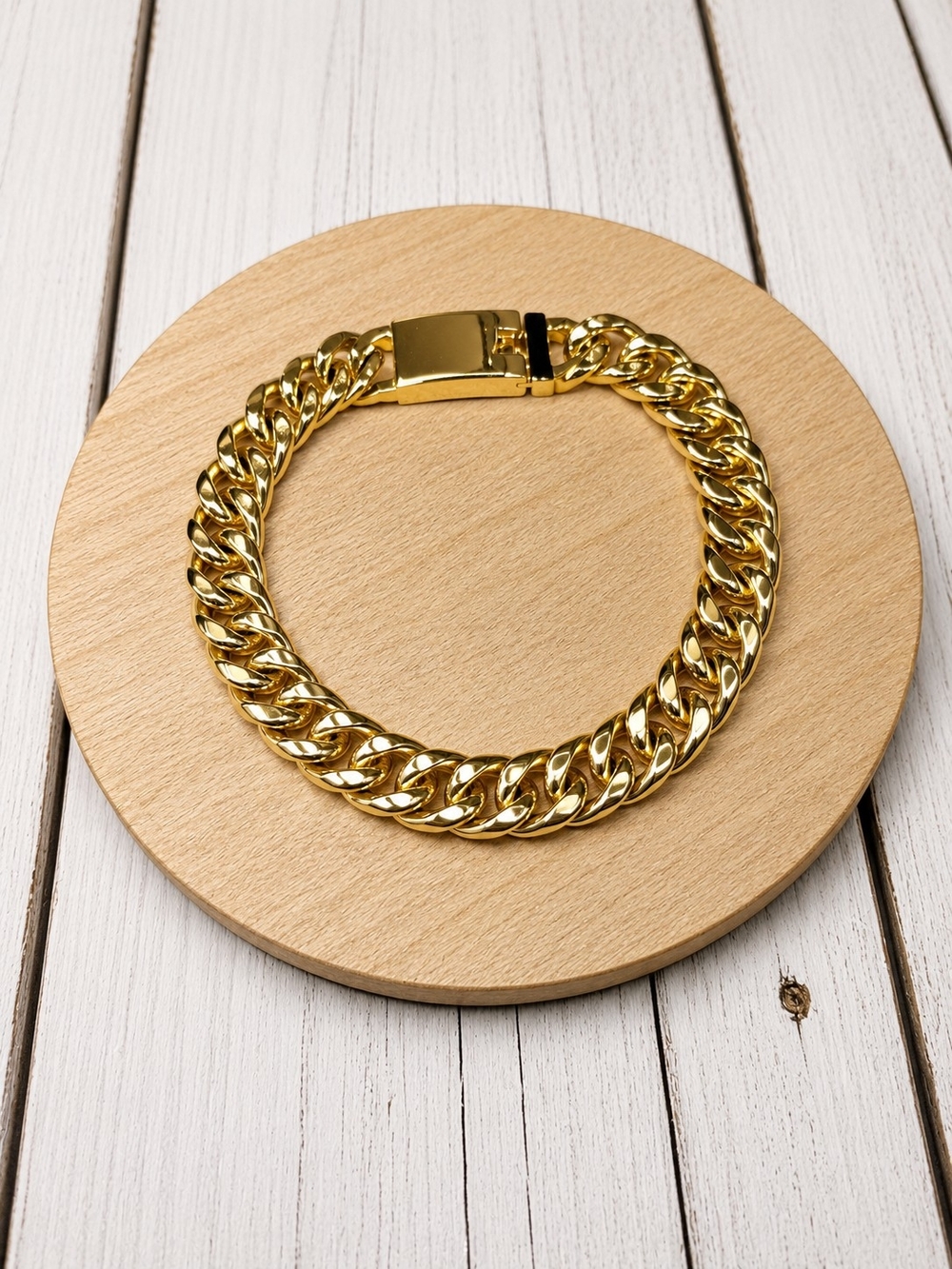 Gold Men’s Cuban Link Bracelet - Polished Chain